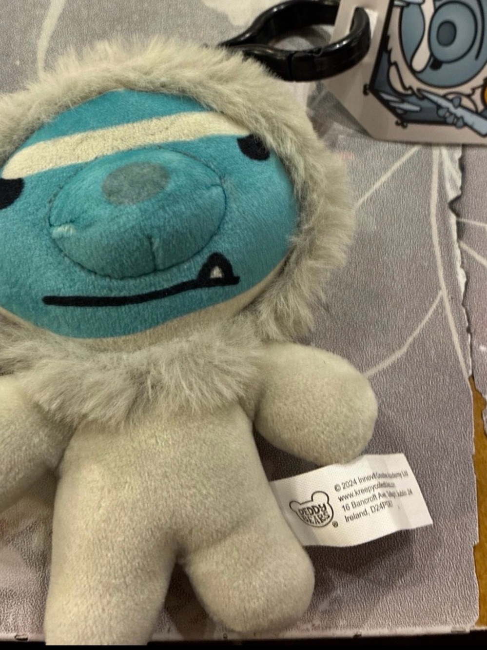 Plush Sloth Keychain - Teal and Cream Reptile Pet Accessory